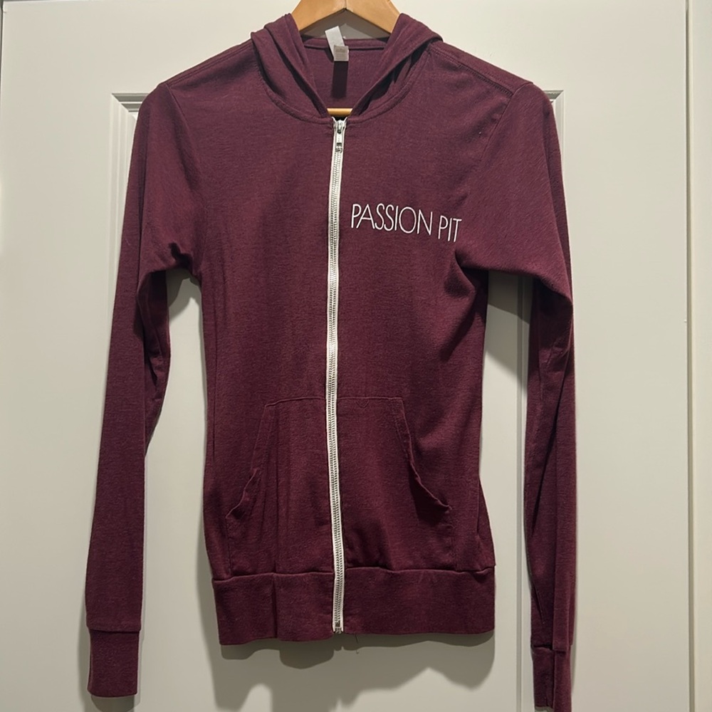 Passion Pit Maroon Zip Up Hoodie